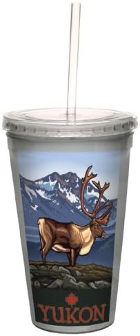 Писма без дървета cc33351 Regal Yukon Бул Elk от Paul A. Lanquist Artful Traveler Чаша за охлаждане с двойни