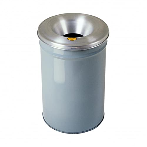 Кошчето за хартиени отпадъци от неръждаема стомана Justrite 26655G с алуминиева наставка, с капацитет от 55