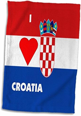 3dRose Florene Décor II - обичам Хърватия II - Кърпи (twl-55208-1)