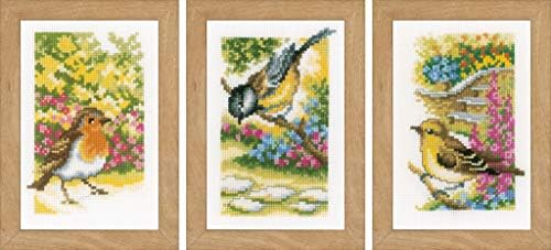 Миниатюрите на Vervaco: Градински птици (комплект от 3 броя), 40 x 2 x 20 см, асорти, 3 комплекта