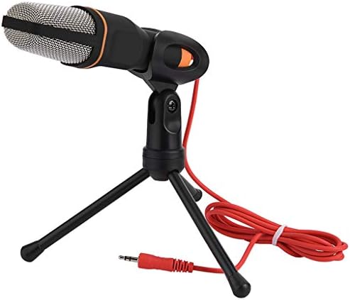 KXDFDC Ръчно Професионален Микрофон с 3.5 мм Жак Жична Звукова Стереомикрофон със Стойка-Статив, за настолен