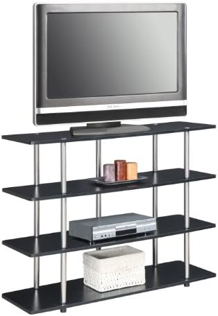 Концепция за дизайн 2go XL Highboy 4-ярусная стойка за телевизор, мебели за дома и интериор, черен