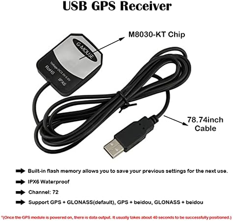 Geekstory VK-162 G-Mouse USB GPS Ключ M8030 Чип 72-Канален Навигационен Модул, Външна GPS Антена за Дистанционно