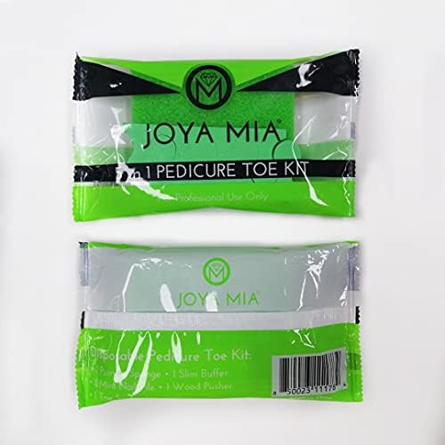 Еднократна комплект за педикюр 5в1 от Joya Mia, състоящ се от: Пемзу, Пилочку за нокти 100/180, зелен мини-буфер