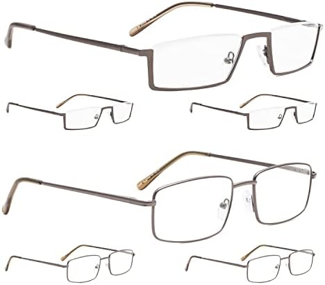 LUR 3 опаковки очила за четене в полукръгла рамка + 3 опаковки на метални очила за четене (само 7 двойки ридеров