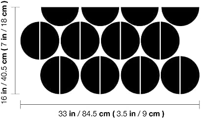 Комплект от 20 Винил художествени стенни стикери - Фигура под формата на половин кръгове - от 7 x 3,5 Всеки