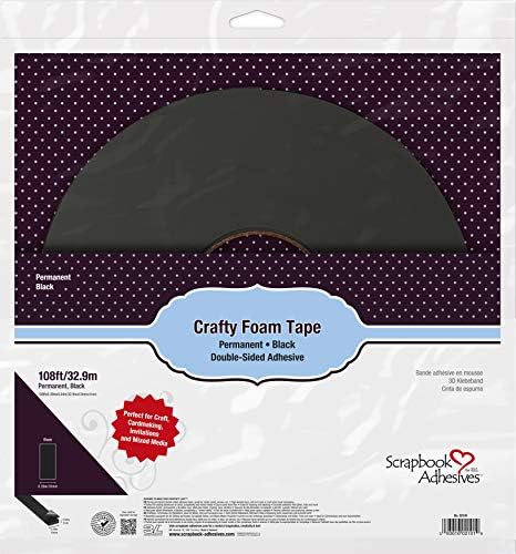 Лепило за албуми, 3Л Crafty Foam Tape 108 фута, 32,9 М, Черен