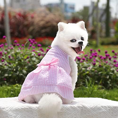 4 Бр., рокля за кучета за малки кучета Момичета, Летни дрехи за кучета за момичета, Скъпа облекло за кутрета