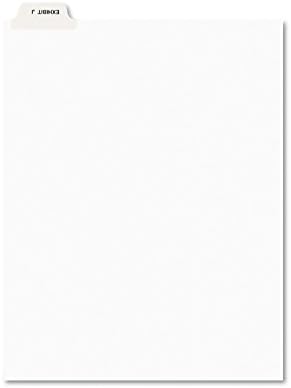 Ейвъри 11949 Разделител на долния мъжец с предварително отпечатан в стил Ейвъри, Изложба J, Буква, Бяла (опаковка