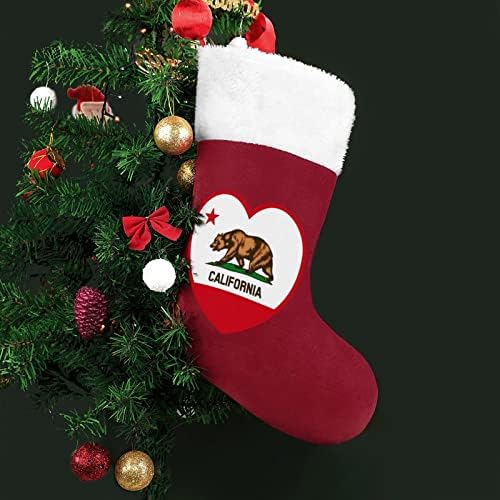 Флаг Калифорния Сърцето Коледни Чорапи, Коледни Чорапи Торбичка Къщата На Семейство Коледен Декор
