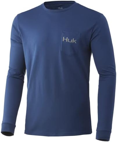Тениска с джоб HUK | Тениска за Риболов с дълъг ръкав