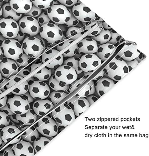 Футболна топка, с шарките на Футболен изкуство, Влажна, Суха чанта, 2 опаковка с цип, Спортна Тъканта, Чанта