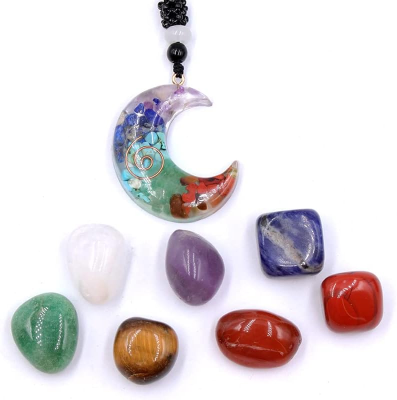 Кристална Топка-Сфера от 7 Чакри, Комплект Бижута с Окачване, Натурални Лечебни Кристални Сфери, Камъни за Чакрата,