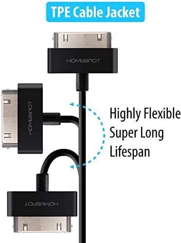 HomeSpot Sync & Charge 30-пинов USB кабел Удължен кабел с дължина 6,6 фута (2 метра), който е съвместим с iPhone