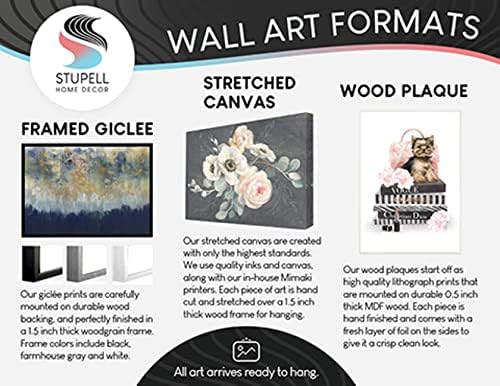 Stupell Industries Зимна Гора Лосове Празнични Рога, Борови Гори и Дървета, Монтиране на Изкуството в Черна