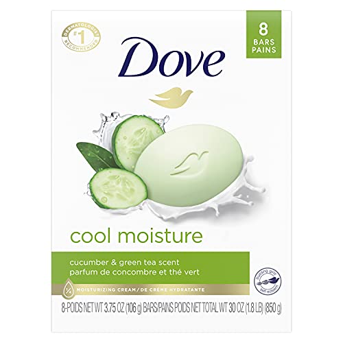 Козметичен шоколад Dove Skin Care За по-мека кожа С краставица и Зелен чай, По-Хидратиращ От сапун, 3,75 унция, 8 Блокчета