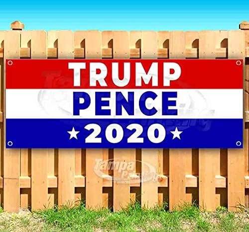 Банер Тръмп Pence 2020 13 грама | Нетъкан | много издръжлив Винил Едностранно с метални втулками
