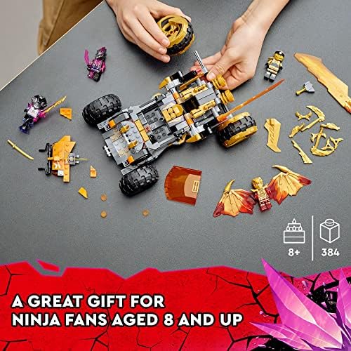 Играчка кола LEGO NINJAGO Cole's Dragon Cruiser, 71769 Играчки нинджа с Минифигурками Златен Кая, Коул и Змийска