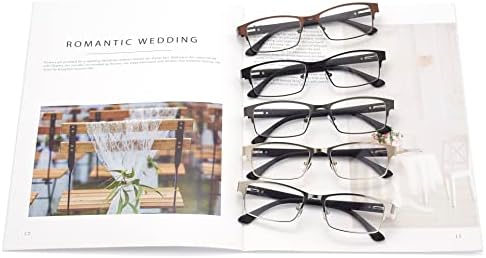Autojouls 5-Pack Очила за Четене за Мъже и Жени, Метални Очила за четене с Пружинным тръба на шарнирна Връзка,