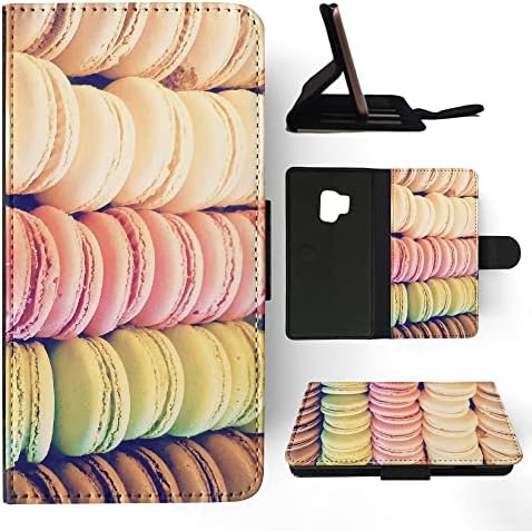 Сладки, сладки, бисквити, Макарони 7-ми, една чанта-портфейл с панти капак за Samsung Galaxy S9