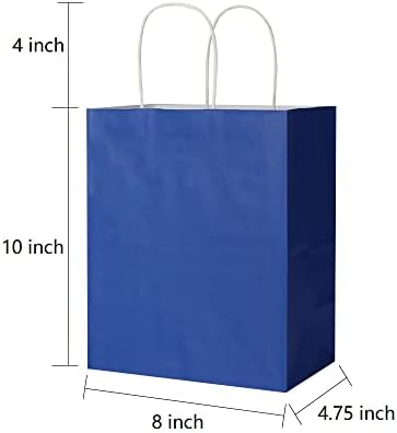 По 50 опаковки подарък пакети от синьо и оранжево крафт-хартия среден размер с дръжки на едро