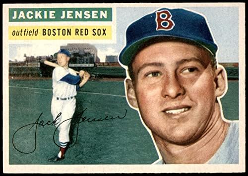 1956 Topps 115 С Джаки Дженсеном на Бостън Ред Сокс (Бейзболна картичка) (Бяла спин) EX/ MT Red Sox