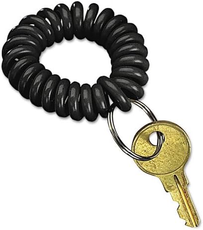 Носене органайзер за ключове SecurIT 04995 с намотка за ключове на китката, гъвкава спирала, черен