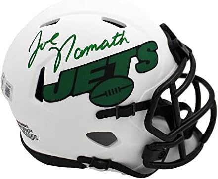 Джо Намат Подписа мини-Каска New York Jets Speed Lunar NFL Mini - Мини-Каски NFL с автограф