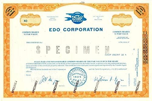 Edo Corporation - Сертификат за проба Състав