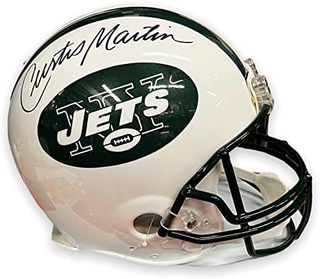 Къртис Мартин Подписа Автентичен Каска Speed с Автограф NEP - Каски NFL с Автограф