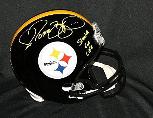 ДЖЕРОМ BETTIS Живота подписа договор с Питсбърг Стийлърс в Реплика на каската с Автограф на PSA - Каски NFL с автограф