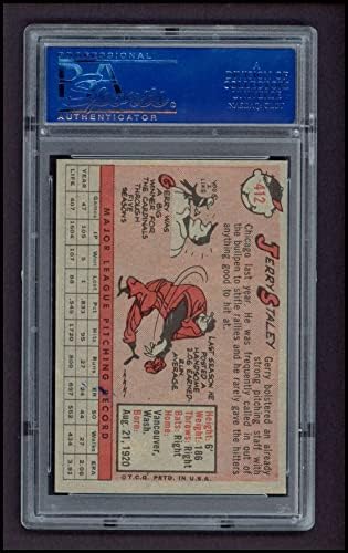 1958 Topps # 412 Джери Стейли Чикаго Уайт Сокс (бейзболна картичка) PSA PSA 8,00 Уайт Сокс