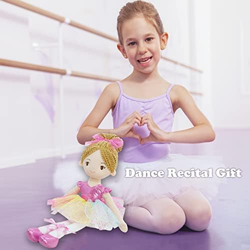 През юни градина 16 Принцесата-Балерина Полина - Мек Плюшен Кукла - Розови Дрешки - Подарък за малките момичета