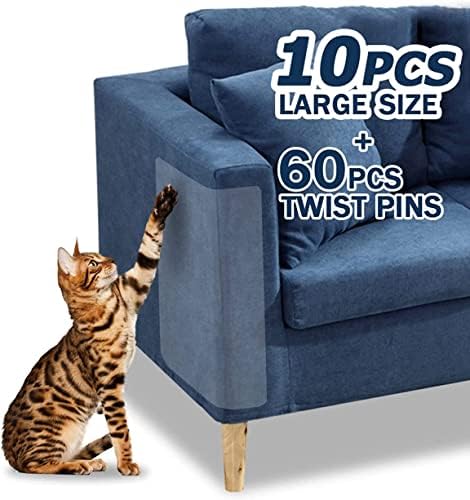 Защита на вашите мебели от котешки драскотини - 12 Опаковки Едностранно защита на дивана за котки, Самозалепващи се ленти за котки за мебели, Прозрачно Средство от К?