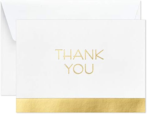 Благодарствени картички Hallmark, златни и бели на едро (40 благодарственных бележки в пликове, за абитуриентски, бизнес срещи, сватби, за всички поводи)