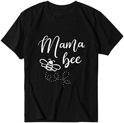 Bmisegm Дамски Блузи за мама, Памучен Блуза с къс ръкав, Широки Тениски, Лятна Риза
