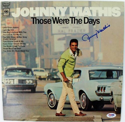 Джони Матис Those Were The Days Подписа на обложката на албума на винил PSA/DNA S80774