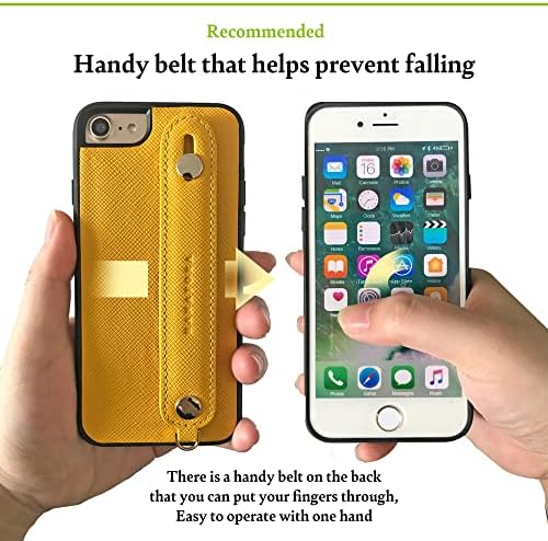 Hanatora] Калъф за iPhone 13 Pro, Сафьяновая кожа, Каишка за китка, Ръководство за работа, Калъф-броня за iPhone