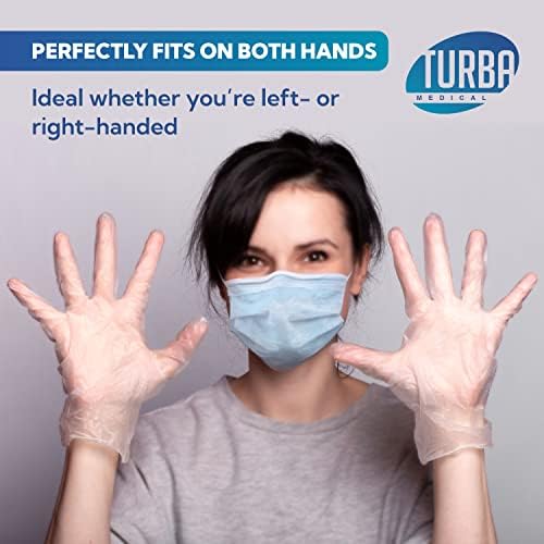 Ръкавици за еднократна употреба TURBA Clear без латекс - 200 карата. Големи - 200 карата. Средната пакетче