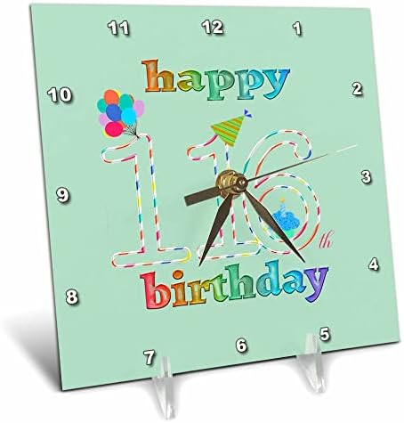 3дРоза със 116-ти рожден Ден Торта със Свещ, балони, Шапка. - Настолни часовници (dc_353531_1)