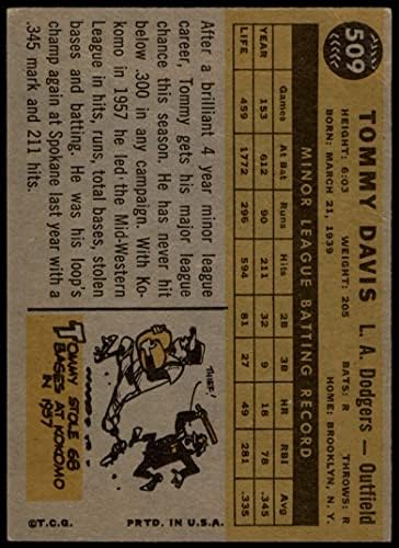 1960 Topps 509 Томи Дейвис Лос Анджелис Доджърс (Бейзбол карта) ДОБРИ Доджърс
