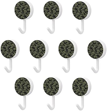 Dr. Зелени Камуфляжные Кръгли Пластмасови Куки за Многократна употреба Лепило Куки, Окачени на Стената Куки