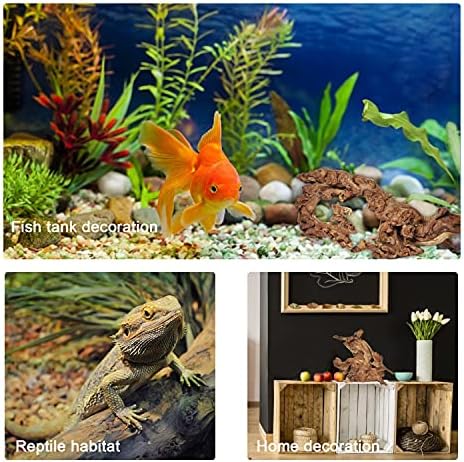 Aucks Естествена Голяма коряга за декорация на аквариум, опаковка от 2 броя 12-14 инча, Коряга за декор на аквариум