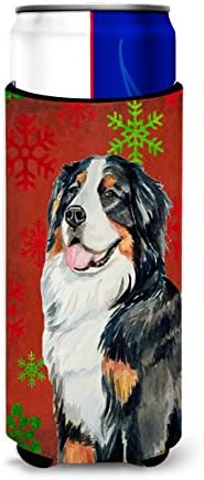 Carolin's Treasures LH9334MUK Bernese mountain dog, Червено-Зелени Снежинки, Празнична Коледна Ултра-Обнимающее