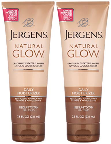 Възстановяващ Дневен хидратиращ крем Jergens Natural Glow за кожата среден/загорелого оттенък 7,5 течни унции