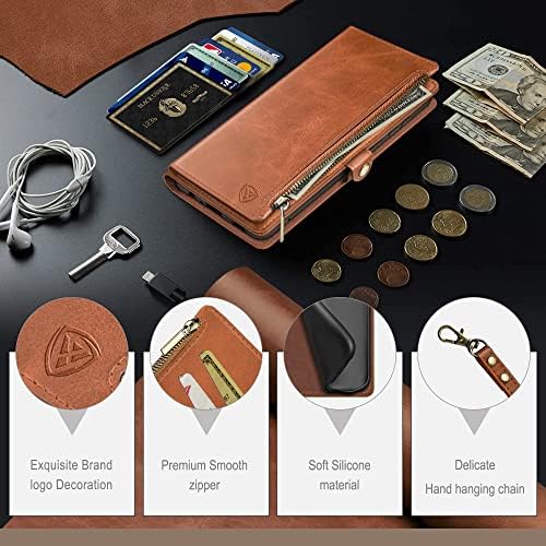 XcaseBar за Samsung Galaxy A12 5G Чанта-портфейл с цип 【Заключване RFID】 Титуляр за кредитни карти, флип-награда