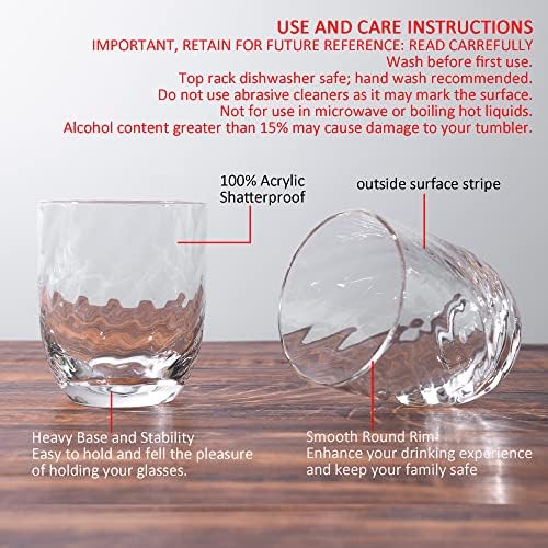 Пластмасова чаша KOXIN-KARLU тегло 13,5 грама, акрилни чаши за вино, без крака, комплект от 6 прозрачни