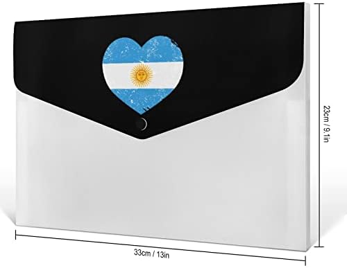 Расширяющаяся папката с изображение на знамето на Аржентина във формата на сърца, 6 джоба, органайзер за документи