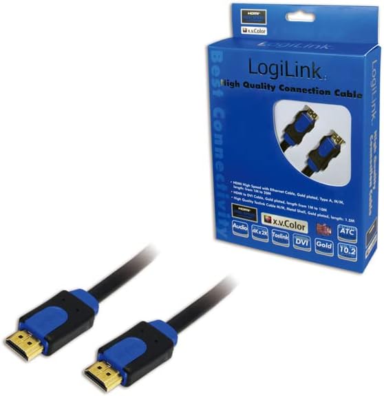 Кабел LogiLink 15m HDMI Plug - HDMI Plug - Черен