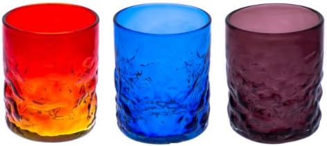 Бугристое стъкло (L) Комплект от 3 (оранжево, синьо, лилава)
